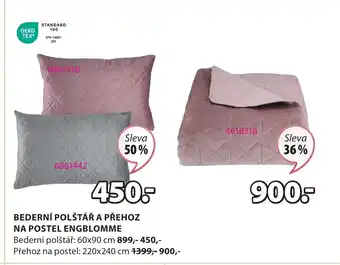 JYSK BEDERNÍ POLŠTÁŘ A PŘEHOZ NA POSTEL ENGBLOMME nabídka