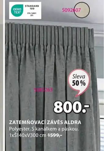 JYSK ZATEMŇOVACÍ ZÁVĚS ALDRA nabídka