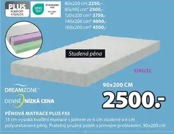 JYSK PĚNOVÁ MATRACE PLUS F55 nabídka
