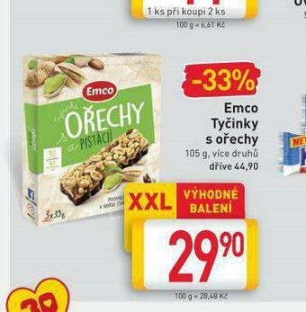 Billa Emco tyčinky s ořechy nabídka