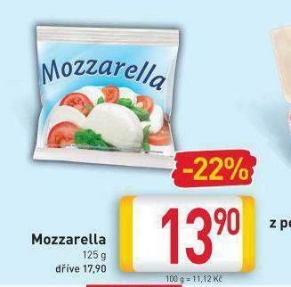 Billa Mozzarella nabídka