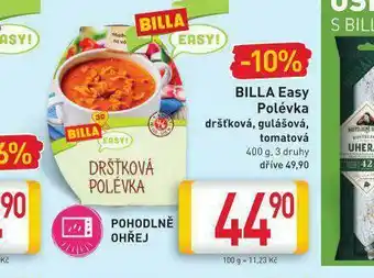 Billa Billa easy polévka nabídka