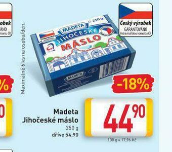 Billa Madeta jihočeské máslo nabídka
