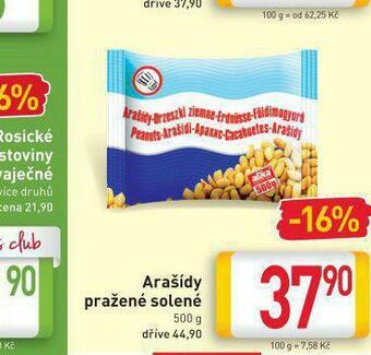 Billa Arašídy pražené solené nabídka