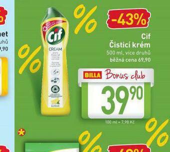 Billa Cif čistící krém nabídka