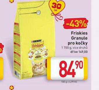 Billa Friskies granule pro kočky nabídka