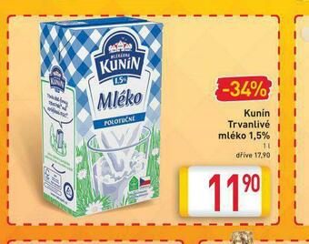 Billa Trvanlivé mléko 1,5% nabídka