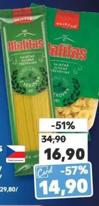 Kaufland MALITAS Vaječné těstoviny nabídka