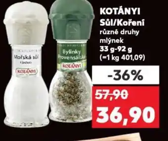 Kaufland KOTÁNYI Sůl/Koření nabídka