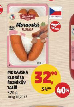 Penny Market Moravská klobása nabídka