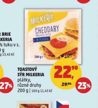 Penny Market Toastový sýr milkeria nabídka