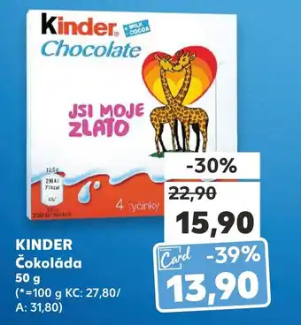 Kaufland KINDER Čokoláda nabídka