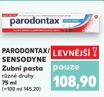 Kaufland PARODONTAX/ SENSODYNE Zubní pasta nabídka