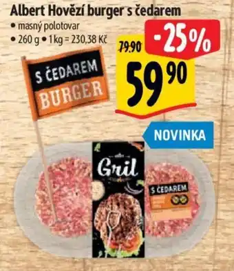 Albert Albert Hovězí burger s čedarem nabídka