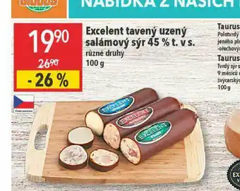 Globus Excelent tavený sýr uzený salámový 45% nabídka