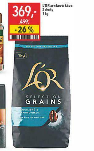 Globus L´or zrnková káva nabídka