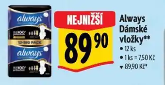 Albert Always Dámské vložky nabídka