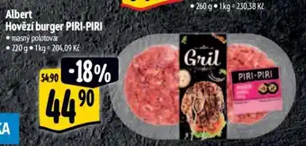 Albert Albert Hovězí burger PIRI-PIRI nabídka