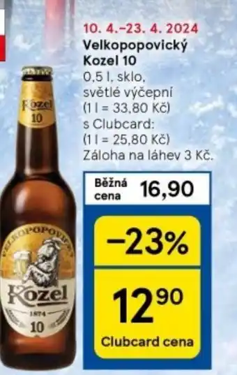 Tesco Velkopopovický Kozel 10 nabídka