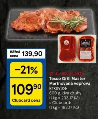 Tesco Tesco Grill Master Marinovaná vepřová krkovice nabídka