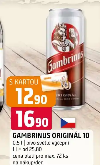 Terno GAMBRINUS ORIGINÁL 10 0.5L nabídka