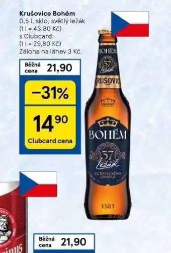 Tesco Pivo krušovice bohém nabídka