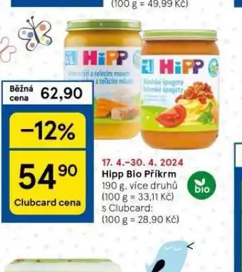 Tesco Hipp bio příkrm nabídka