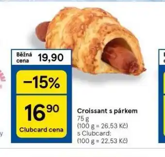 Tesco Croissant s párkem nabídka