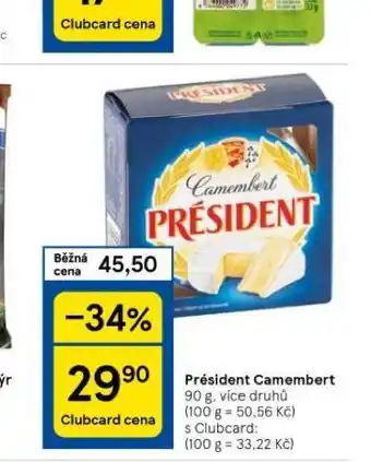 Tesco Président camembert nabídka