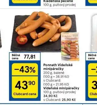 Tesco Vídeňské minipárečky nabídka