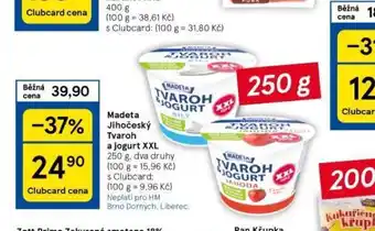 Tesco Madeta jihočeský tvaroh a jogurt xxl nabídka