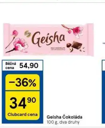 Tesco Geisha čokoláda nabídka