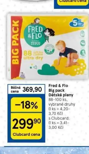 Tesco Fred & flo dětské pleny nabídka