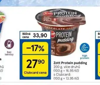 Tesco Zott protein pudding nabídka