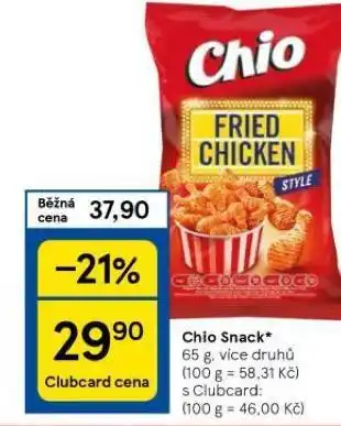 Tesco Chio snack nabídka