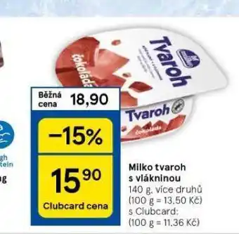 Tesco Milko tvaroh s vlákninou nabídka