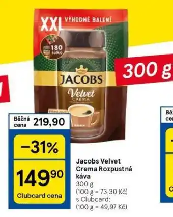 Tesco Jacobs velvet crema rozpustná káva nabídka