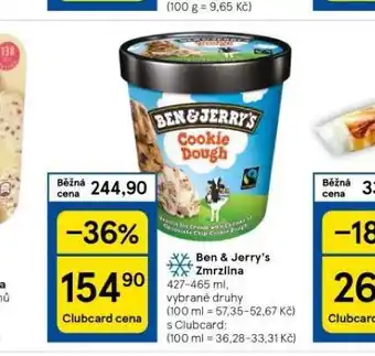 Tesco Ben & jerry´s zmrzlina nabídka