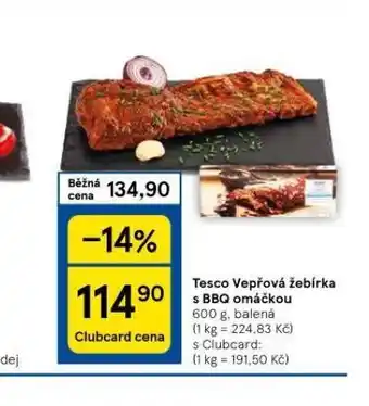 Tesco Vepřová žebírka s bbq omáčkou nabídka