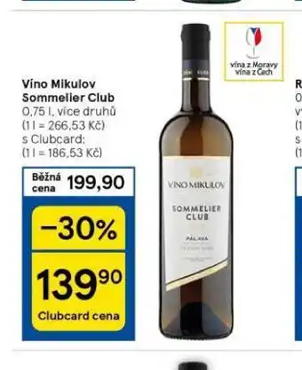 Tesco Víno mikulov sommelier club nabídka