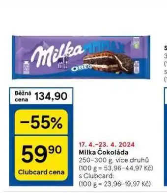 Tesco Milka čokoláda nabídka