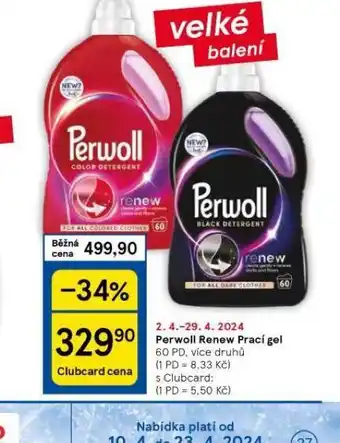 Tesco Perwoll renew prací gel nabídka