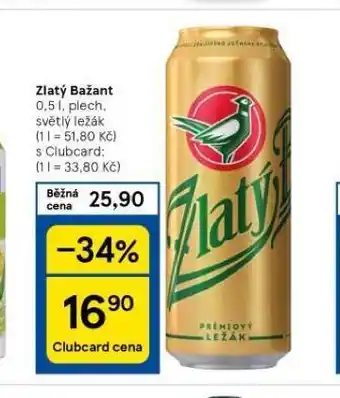 Tesco Pivo zlatý bažant nabídka