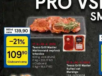 Tesco Tesco grill master marinovaná vepřová krkovice nabídka