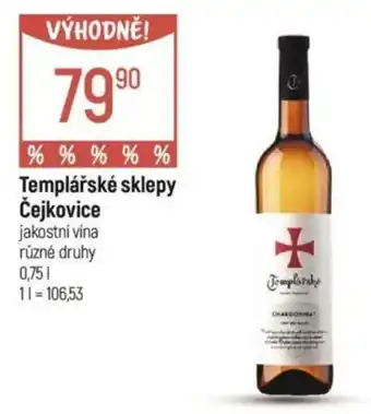 Globus Templářské sklepy Čejkovice nabídka