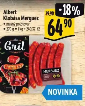 Albert Albert Klobása Merguez nabídka