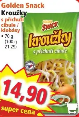 Golden Snack Kroužky s příchutí cibule / klobásy