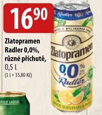 Bala Zlatopramen Radler 0,0%, různé příchutě, 0.5 l. nabídka