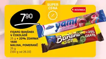 Flop FIGARO BANÁNEK V ČOKOLÁDĚ 25 g + 20% ZDARMA YAMI MALINA, POMERANČ nabídka