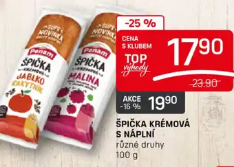 ŠPIČKA KRÉMOVÁ S NÁPLNÍ